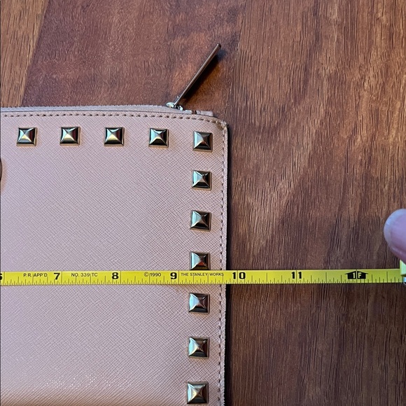 Like new Michael Kors Blush Wristlet Clutch with Stud Accents - Picture 14 of 16